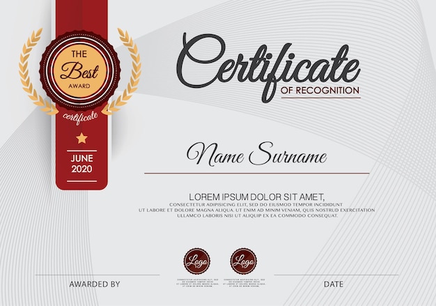 Modelo de diseño del marco del certificado de logro