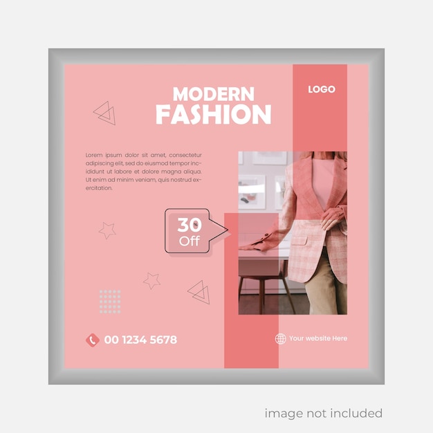 Vector modelo de diseño de moda moderno para redes sociales