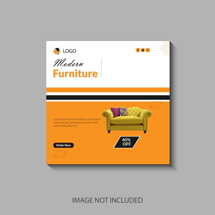 Modelo de diseño de muebles de venta vectorial moderno creativo
