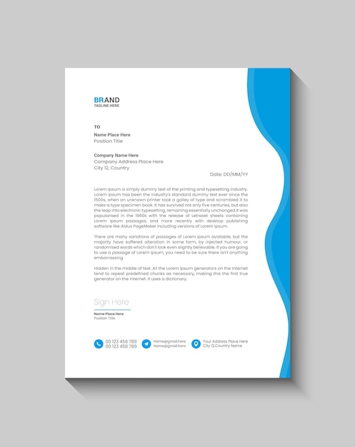 Modelo de diseño de papel de carta de la empresa