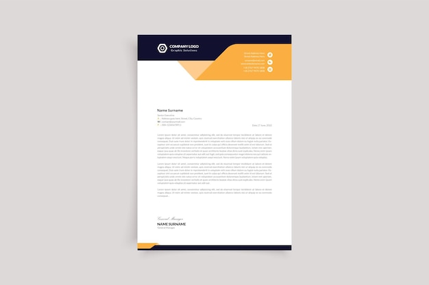 Modelo de diseño de papel de carta moderno para negocios y empresas