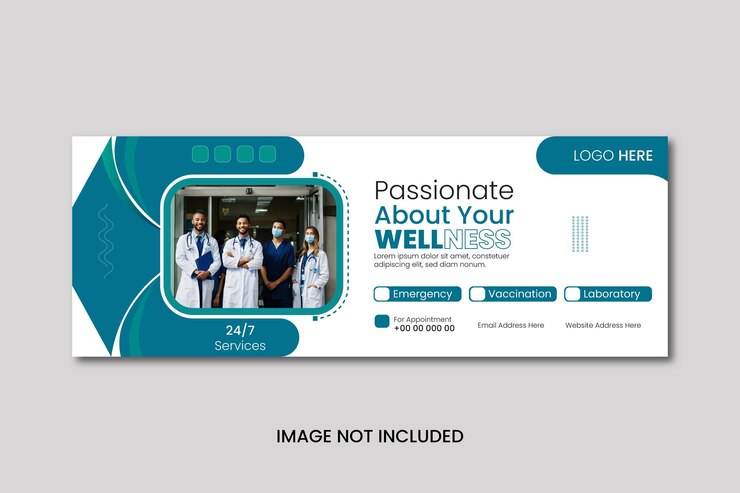 Modelo de diseño de portada de Facebook para médicos modernos