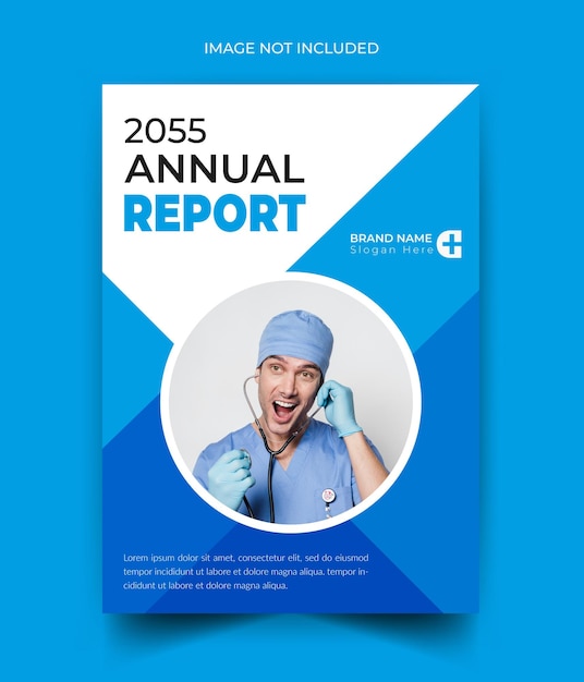 Modelo de diseño de la portada del informe anual del laboratorio de científicos médicos