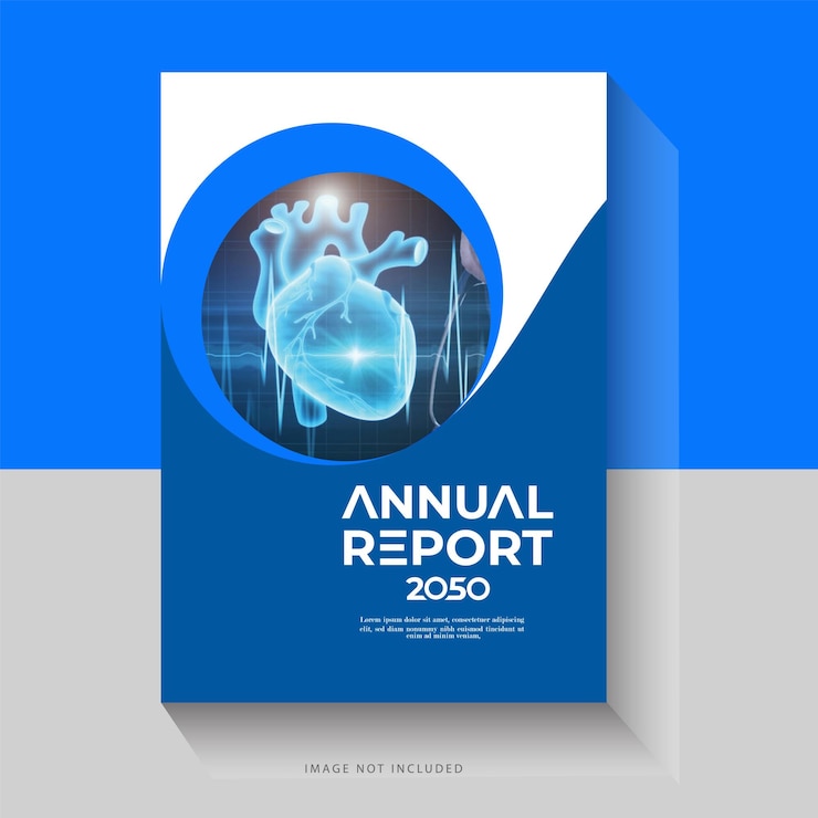 Vector modelo de diseño de la portada del informe del folleto médico