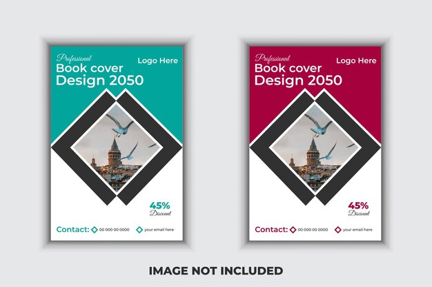 Modelo de diseño de portada de libro de negocios creativo profesional moderno y informe anual vectorial