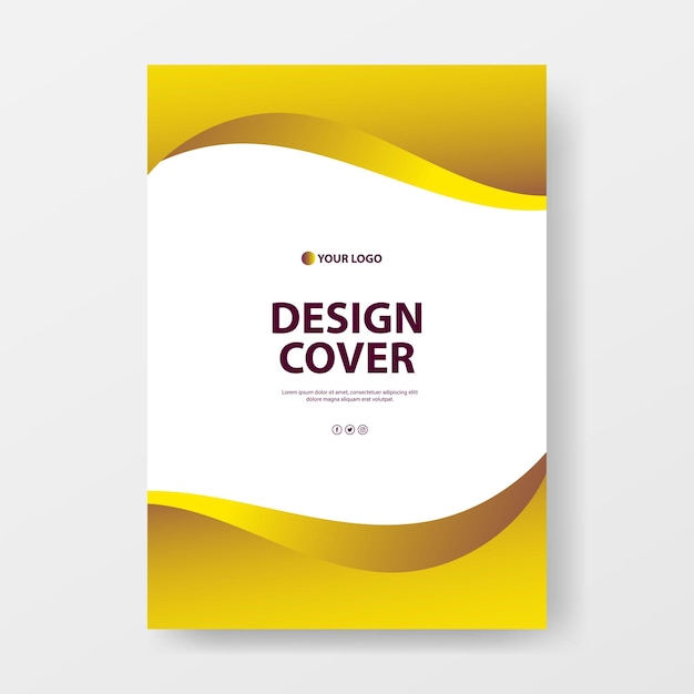 Modelo de diseño de portada o cartel abstracto de oro elegante