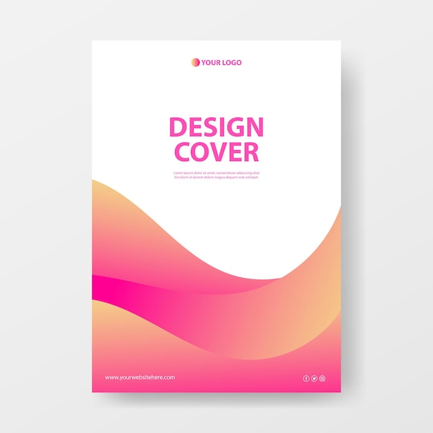 Vector modelo de diseño de portada o cartel con gradiente rosa de moda