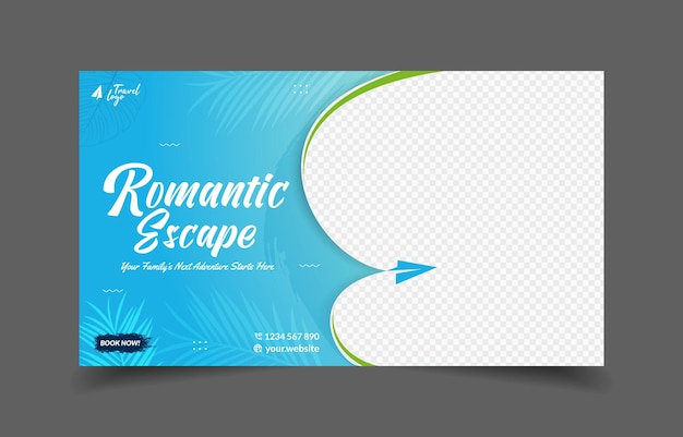modelo de diseño de promoción de la agencia de anuncios de vacaciones de viaje