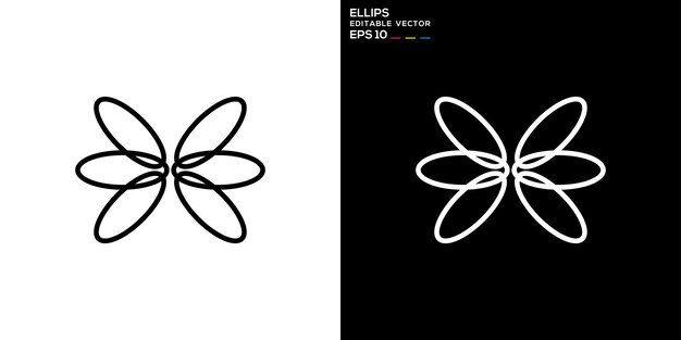 Modelo de diseño del símbolo del icono de la ilustración del logotipo de la elipse EPS 10