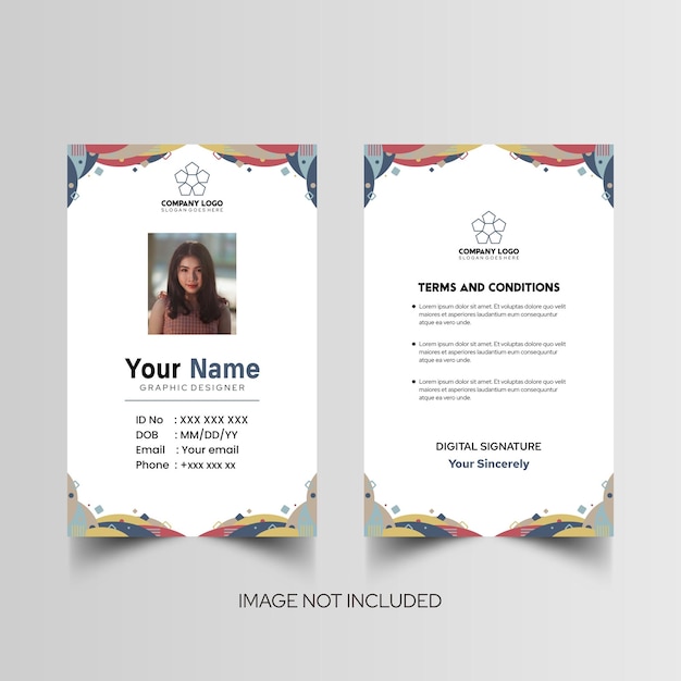 Modelo de diseño simple de nombre y tarjeta de identificación 10
