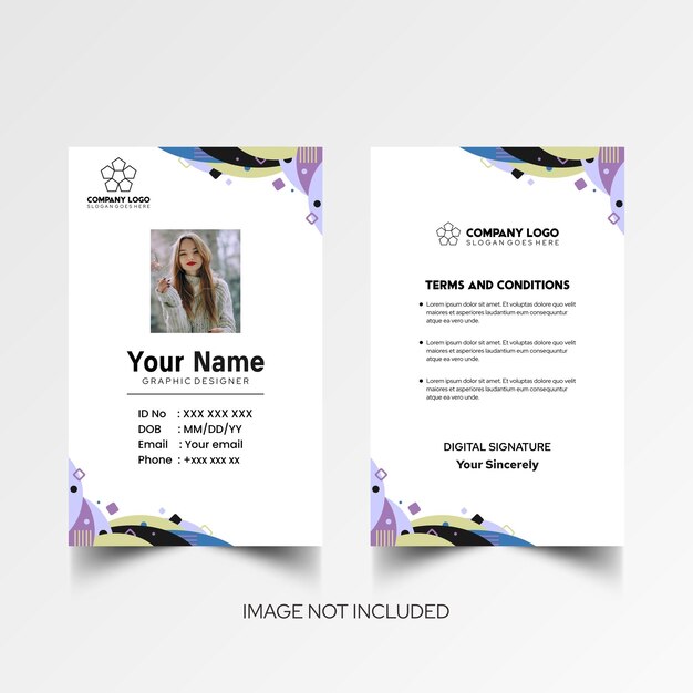 Modelo de diseño simple de nombre y tarjeta de identificación 10