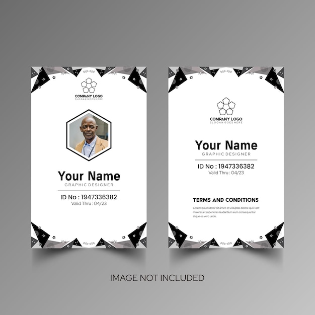 Modelo de diseño simple de nombre y tarjeta de identificación 10