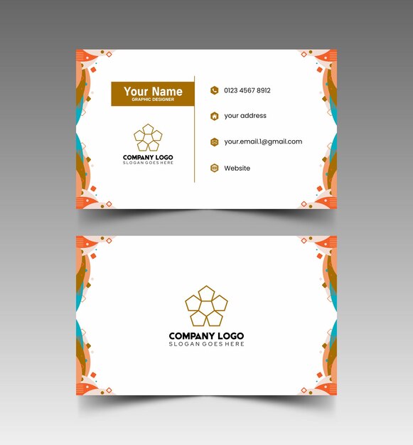 Modelo de diseño simple de nombre y tarjeta de identificación 10