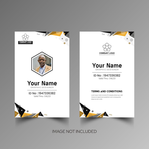 Modelo de diseño simple de nombre y tarjeta de identificación 10