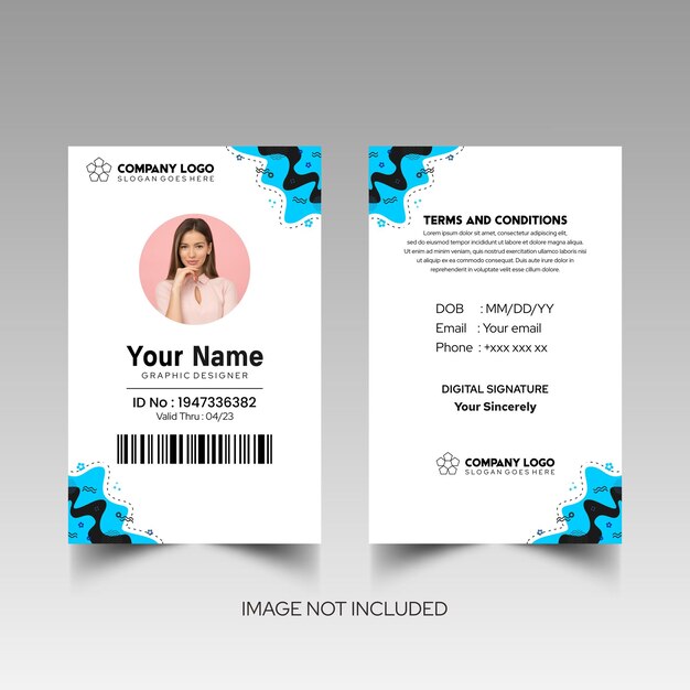 Modelo de diseño simple de nombre y tarjeta de identificación 10