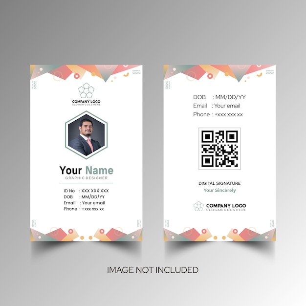 Modelo de diseño simple de nombre y tarjeta de identificación 10