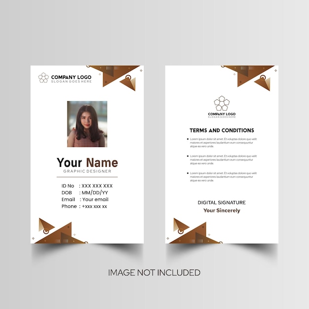 Modelo de diseño simple de nombre y tarjeta de identificación 10