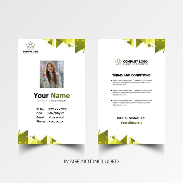 Modelo de diseño simple de nombre y tarjeta de identificación 10