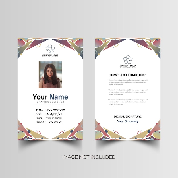Modelo de diseño simple de nombre y tarjeta de identificación 10