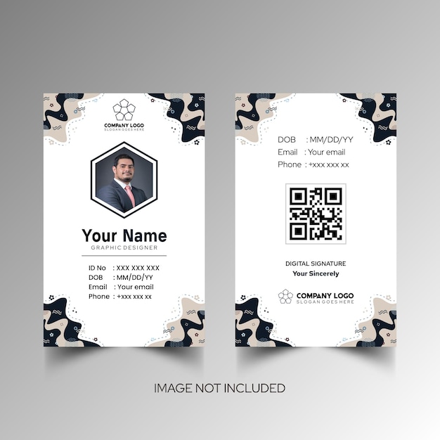 Modelo de diseño simple de nombre y tarjeta de identificación 10