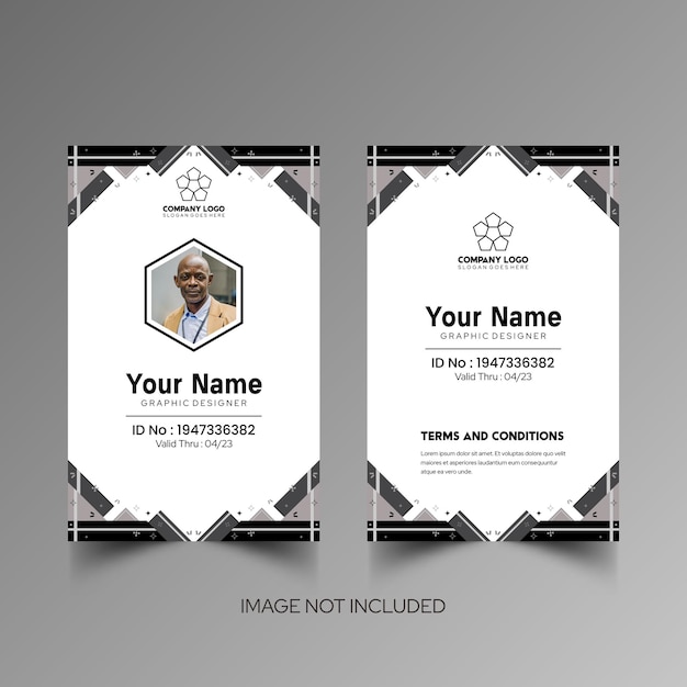 Modelo de diseño simple de nombre y tarjeta de identificación 10