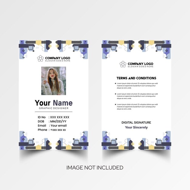 Modelo de diseño simple de nombre y tarjeta de identificación 10