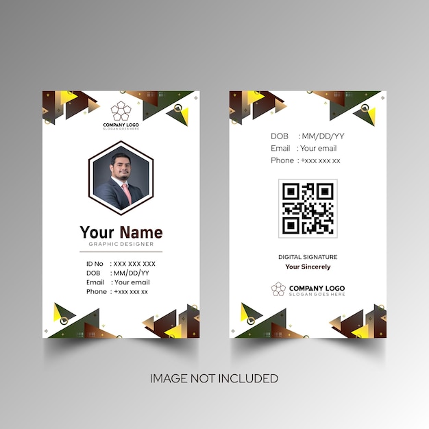 Modelo de diseño simple de nombre y tarjeta de identificación 10