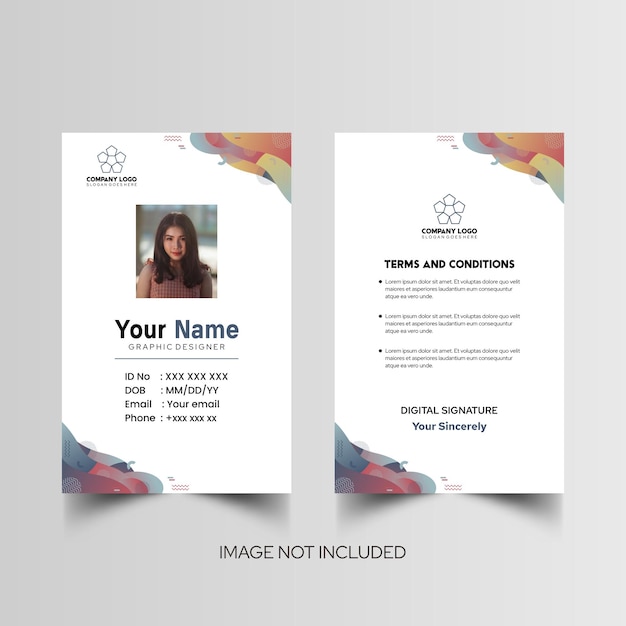 Modelo de diseño simple de nombre y tarjeta de identificación 10
