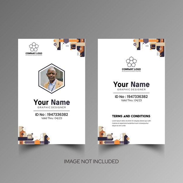 Modelo de diseño simple de nombre y tarjeta de identificación 10