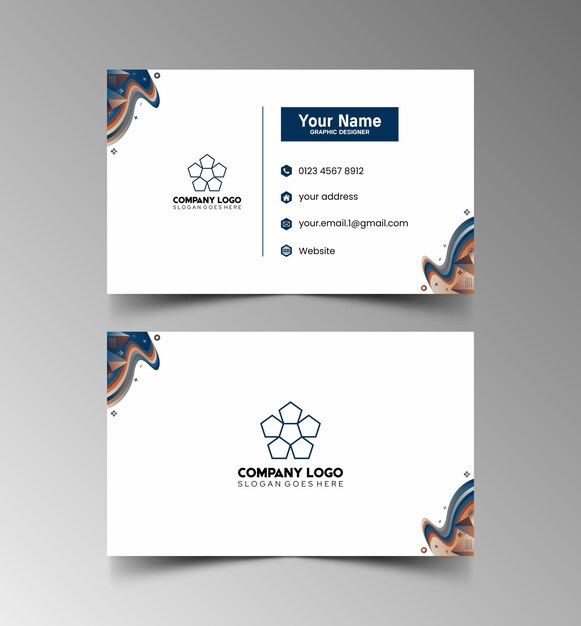 Modelo de diseño simple de nombre y tarjeta de identificación 10