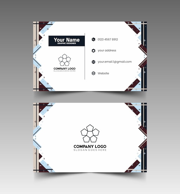 Modelo de diseño simple de nombre y tarjeta de identificación 10