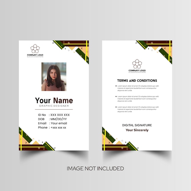 Modelo de diseño simple de nombre y tarjeta de identificación 10