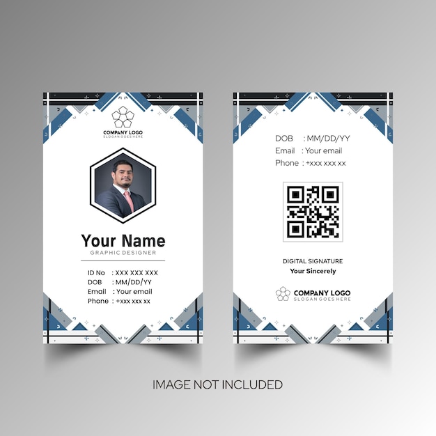 Modelo de diseño simple de nombre y tarjeta de identificación 10