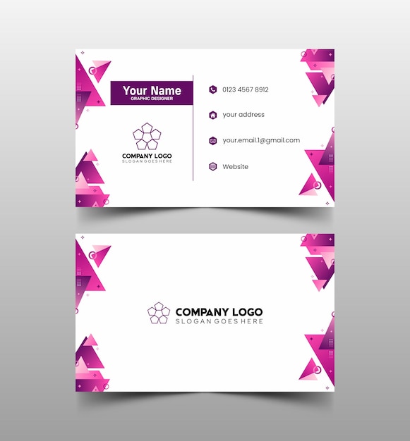 Modelo de diseño simple de nombre y tarjeta de identificación 10