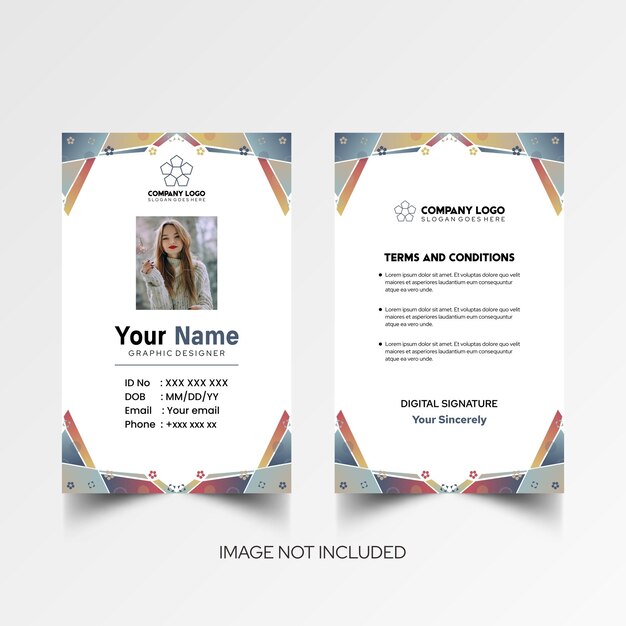Modelo de diseño simple de nombre y tarjeta de identificación 10