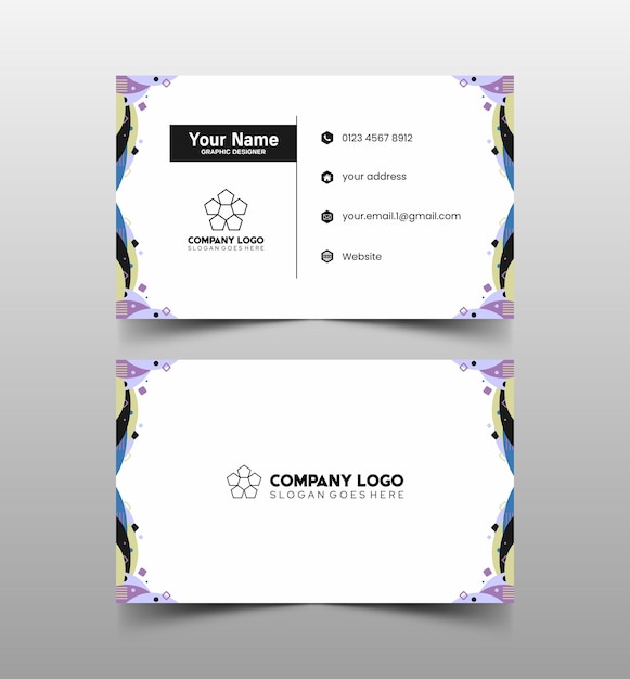 Modelo de diseño simple de nombre y tarjeta de identificación 10
