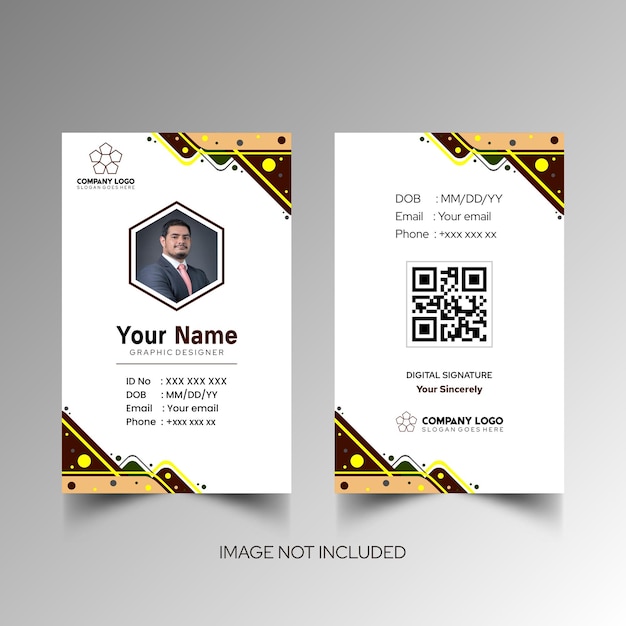 Modelo de diseño simple de nombre y tarjeta de identificación 10