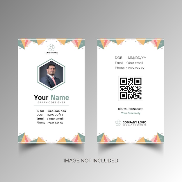 Modelo de diseño simple de nombre y tarjeta de identificación 10