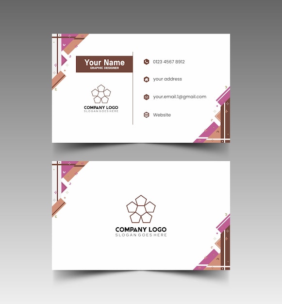 Modelo de diseño simple de nombre y tarjeta de identificación 10