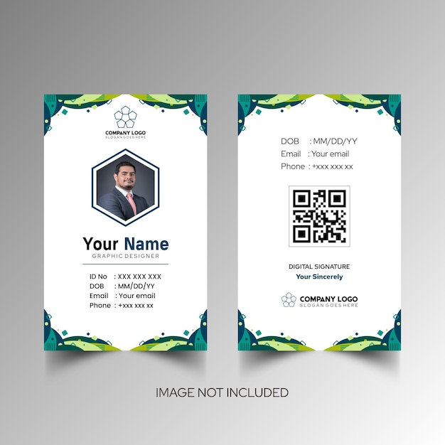 Modelo de diseño simple de nombre y tarjeta de identificación 10
