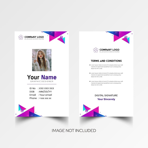 Modelo de diseño simple de nombre y tarjeta de identificación 10