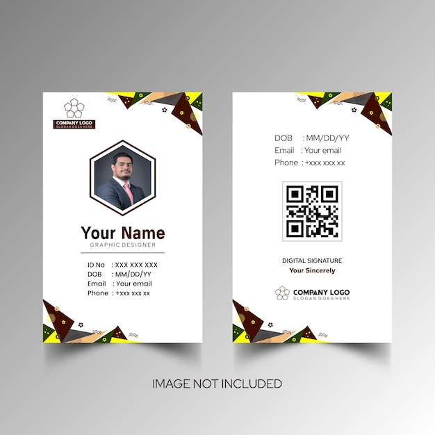 Modelo de diseño simple de nombre y tarjeta de identificación 10