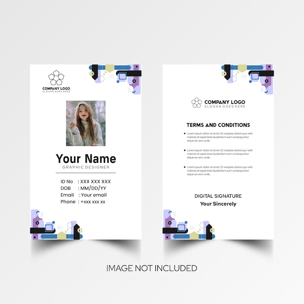 Modelo de diseño simple de nombre y tarjeta de identificación 10