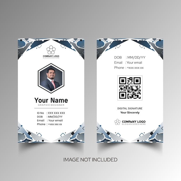 Modelo de diseño simple de nombre y tarjeta de identificación 10