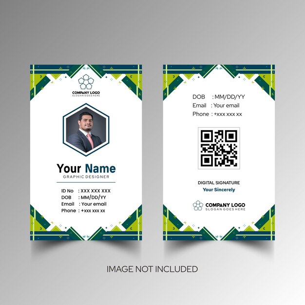 Modelo de diseño simple de nombre y tarjeta de identificación 10