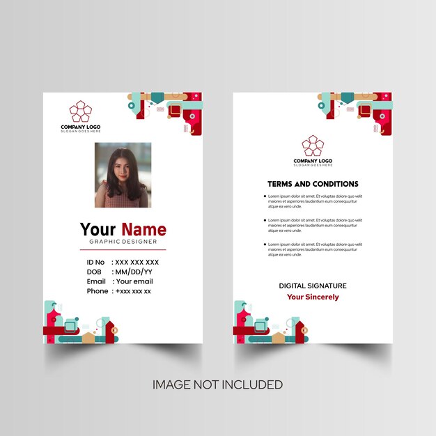 Modelo de diseño simple de nombre y tarjeta de identificación 10