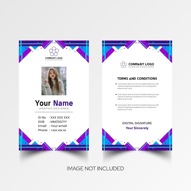 Modelo de diseño simple de nombre y tarjeta de identificación 10