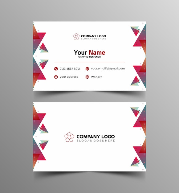 Modelo de diseño simple de nombre y tarjeta de identificación 10