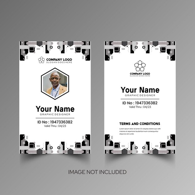 Modelo de diseño simple de nombre y tarjeta de identificación 10