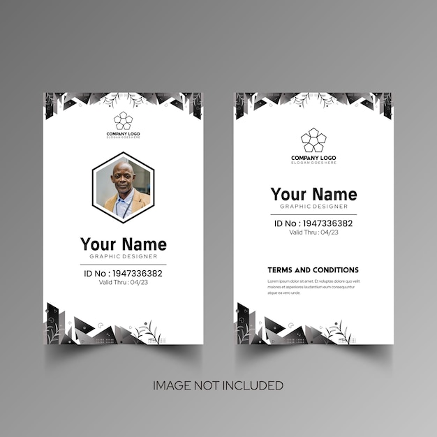 Modelo de diseño simple de nombre y tarjeta de identificación 10